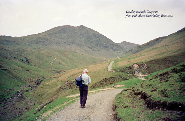Looking towards Catsycam from path above Glenridding Beck  (Scan from June 1994)