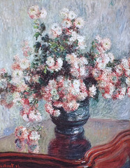 Detail of Chrysanthemums by Monet in the Metropolitan Museum of Art, July 2018