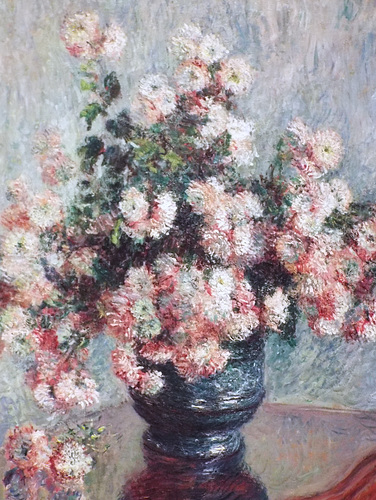 Detail of Chrysanthemums by Monet in the Metropolitan Museum of Art, July 2018