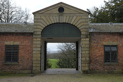 HWW ~  The stone archway entrance to the stables at Erddig Hall