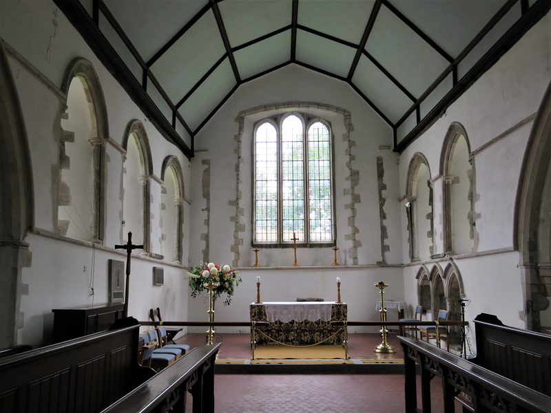 brookland church, kent  (17) mid c13 chancel, the east wall altered