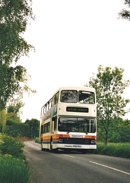 Stagecoach Cambus 527 (P527 EFL) between Mildenhall and Barton Mills – 24 May 1998 (396-32)