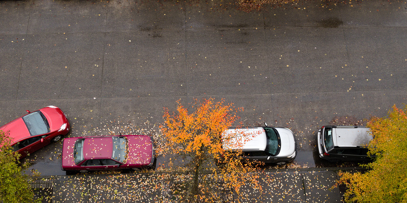 Color on the street below