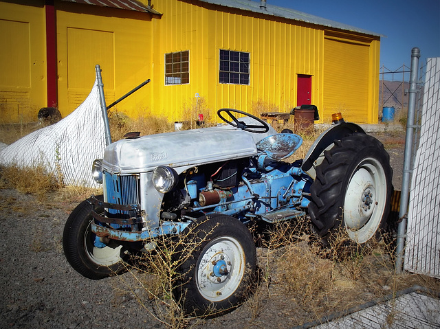 Cheerful blue Ford