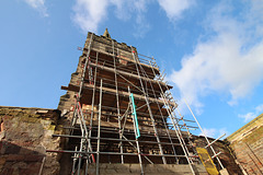 The arson damaged Mackworth Church, Derbyshire, under restoration
