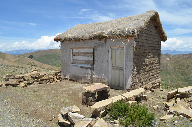 Bolivia, Titicaca Lake, Shed (closed shop) on Trekking Path on the Island of the Sun