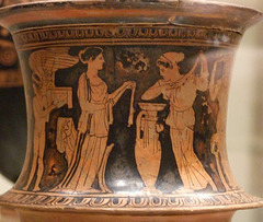 Detail of a Terracotta Red-Figure Pyxis in the Metropolitan Museum of Art, February 2012