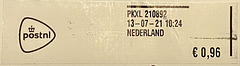 Dutch PostNL franking label