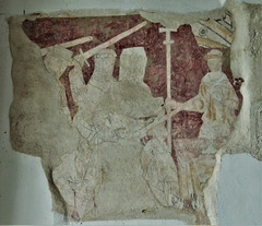 brookland church, kent  (11) c14 wall painting of the murder of thomas becket