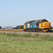 DRS  BR large logo blue 37402 STEPHEN MIDDLEMORE 23.12.1954 - 8.6.2013 at Willerby Carr Crossing running as 0Z77 York parcels sidings - York parcels sidings 16th July 2021.