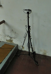brookland church, kent  (79) wrought iron candle stand, perhaps c18?