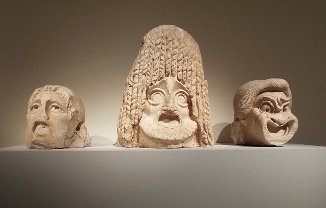 Marble Theatre Masks from Athens in the Metropolitan Museum of Art, July 2016