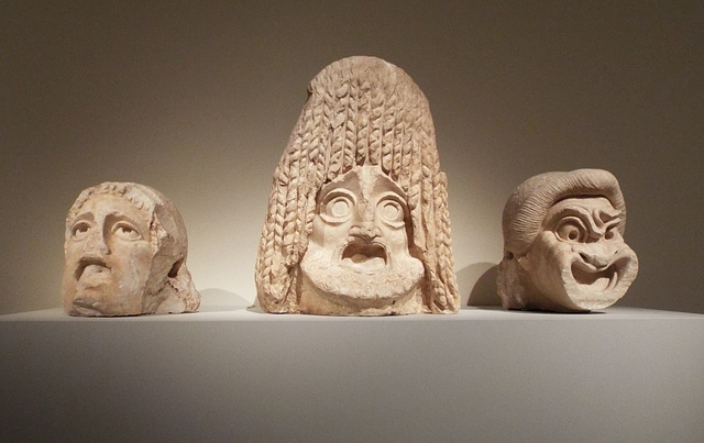 Marble Theatre Masks from Athens in the Metropolitan Museum of Art, July 2016