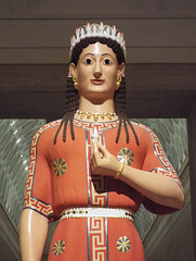 Detail of a Color Reconstruction of the Phrasiklea Kore in the Metropolitan Museum of Art, December 2022