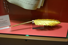 Friedrichsruh 2015 – Otto-von-Bismarck Stiftung – Golden quill with which Bismarck signed the 1871 Treaty of Versailles