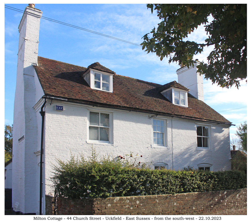 Milton Cottage, 44 Church Street, Uckfield, East Sussex, from south-west 22 10 2023