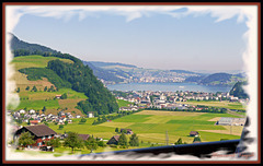 Auf der Stanserbahn ausblick auf den Viewaldstätersee  nach Luzern