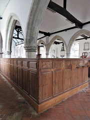 brookland church, kent  (6) c18 box pews of 1738, the arcades here at the west end early c14