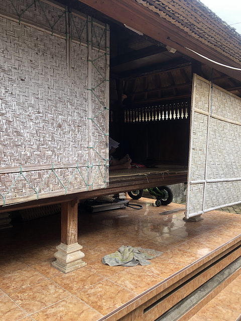 Inside a house. Bedroom.