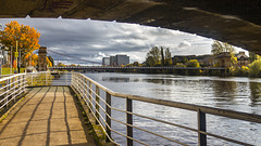 The South Portland Street Suspension Bridge Photographed from under Glasgow Bridge known locally as 'Jamaica Bridge'