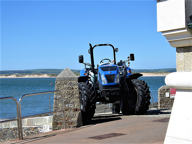 The new tractor to take the dinghy out to the main lifeboat