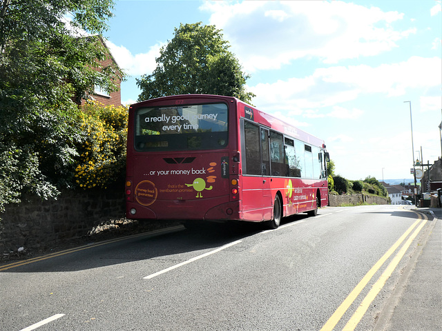 Trent Barton (trentbarton) 671 (FJ55 AAX) in Blidworth - 2 Jul 2019 (P1020915)