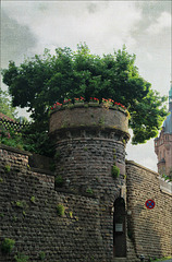 Turm mit Baum-Krone