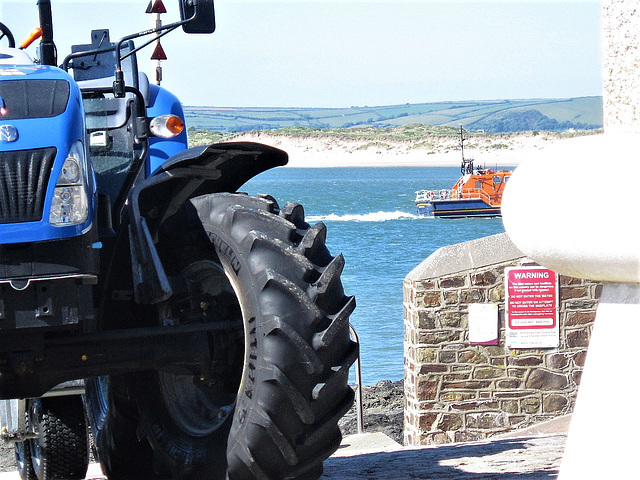 The lifeboat whizzing off to its next call