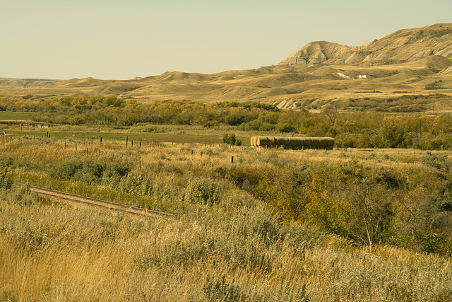 rails, bales and buttes