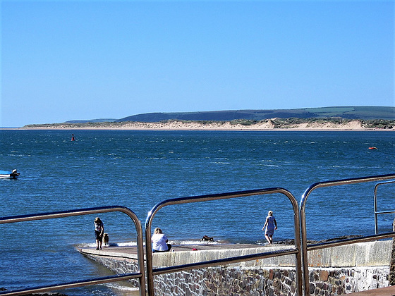 The slipway now being used as a place to sit and to paddle