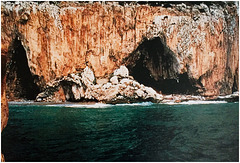 Gorham' Cave, with Bennett's Cave visible to the left