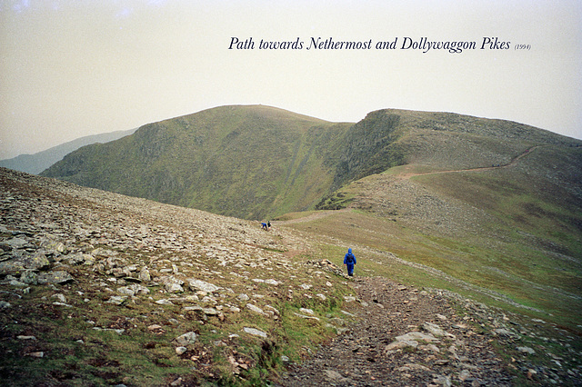 Path towards Nethermost and Dollywaggon Pikes (Scan from June 1994)