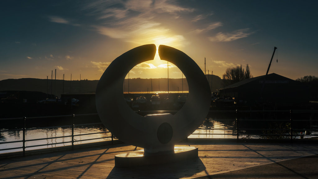 Leven Walkway Sculpture Just Before Sunset