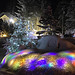 Christmas Lights covered under snow.