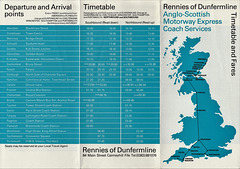 Rennie's undated timetable (mid 1980s) (Blue)