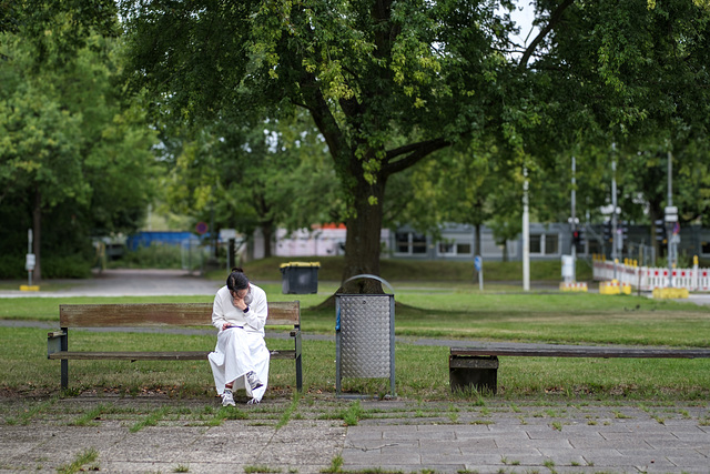 On a bench