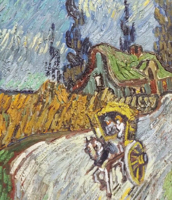 Detail of Country Road in Provence by Night by Van Gogh in the Metropolitan Museum of Art, July 2023