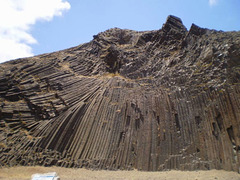 Prismatic volcanic formations.