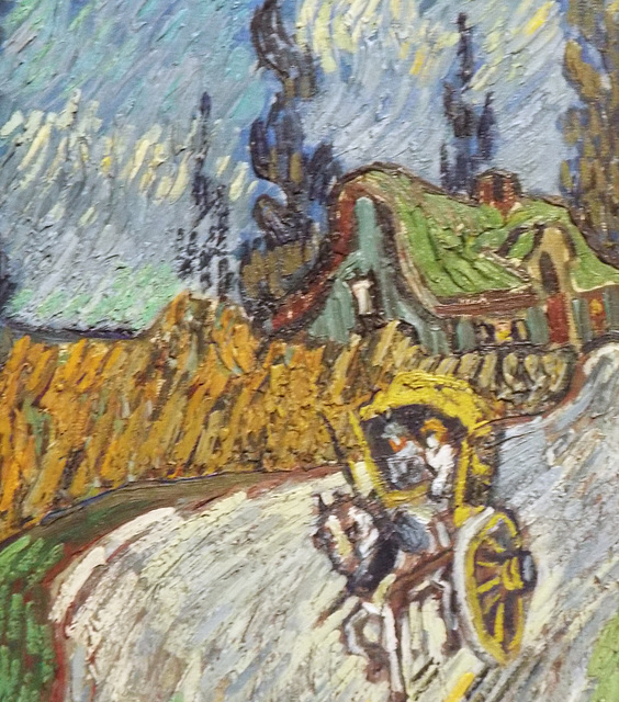 Detail of Country Road in Provence by Night by Van Gogh in the Metropolitan Museum of Art, July 2023