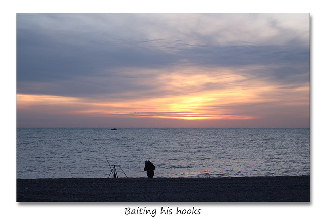 Baiting his hooks Seaford 18 1 2016