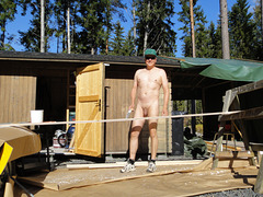 Nudist painter nude outdoor