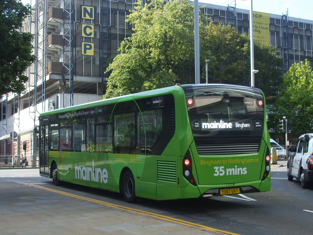 DSCF4820 Trent Barton (trentbarton) 114 (YX67 UXT) in Nottingham - 13 Sep 2018