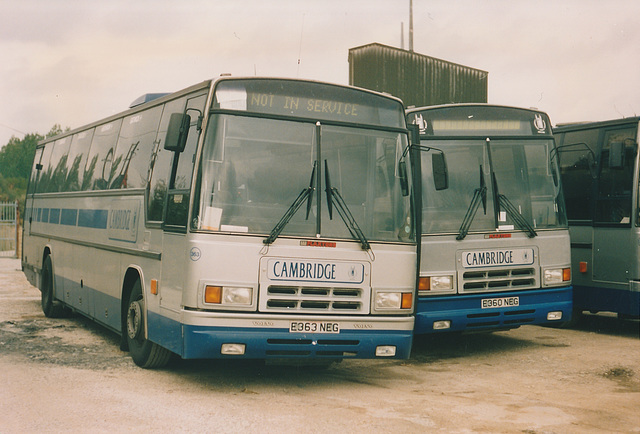 Cambridge Coach Services E363 NEG and E360 NEG at Waterbeach - 7 Oct 1990