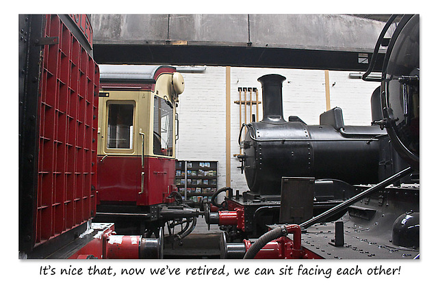 GW 0-4-2T & auto coach in retirement Didcot 2 8 2016