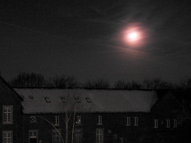 Moon over snow