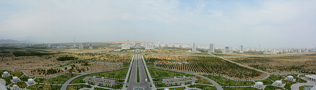 Panorama of Ashgabat from Neutrality Monument