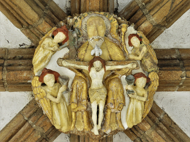 peterborough st john c15 porch vaulting crucifiction boss