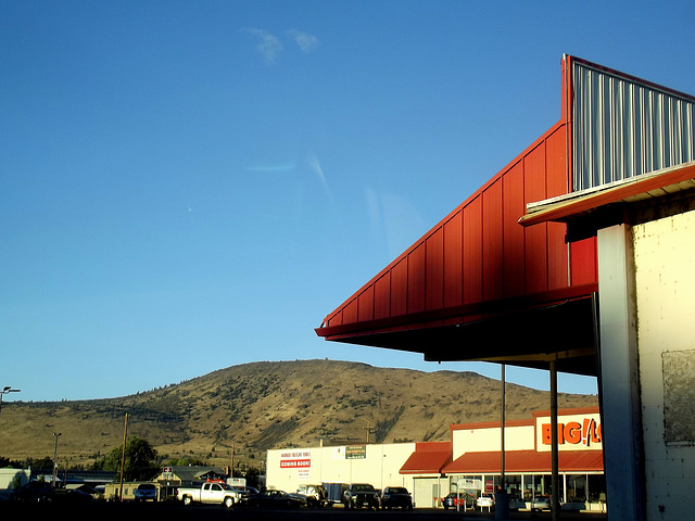 Red wedge with mountain