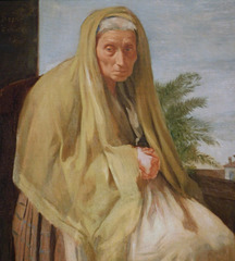 Detail of The Old Italian Woman by Degas in the Metropolitan Museum of Art, December 2023