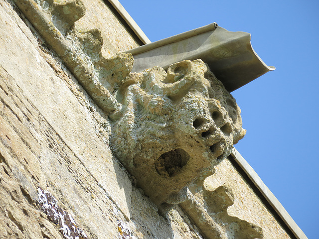 stow longa church, hunts   (3)gargoyle on c16 tower